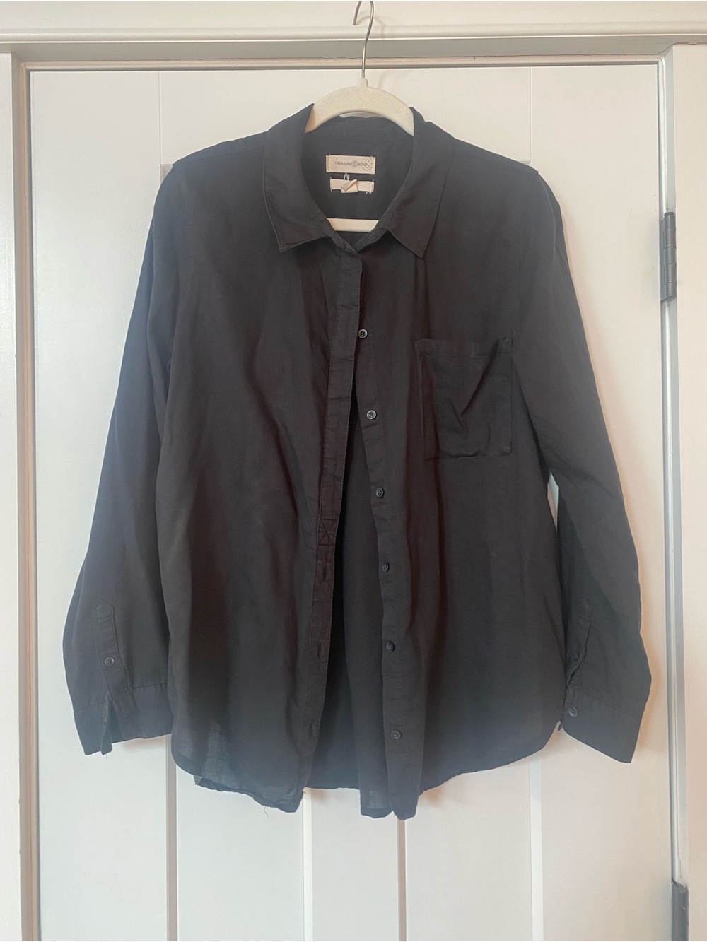 Black Lightweight Button-Up Shirt